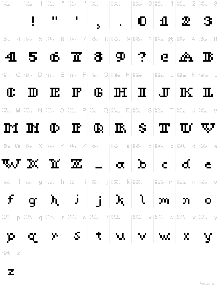 Latin de base - Table de caractères