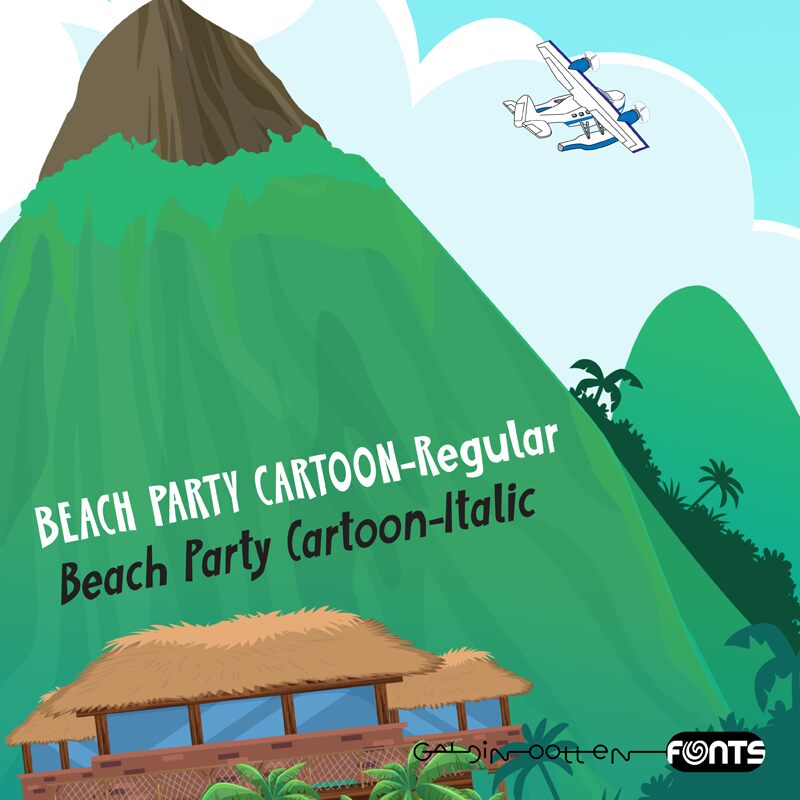 Beach Party Cartoon Schriftart