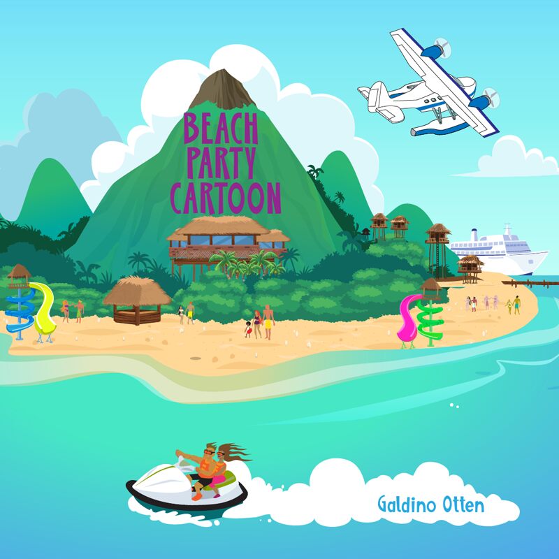 Beach Party Cartoon Schriftart