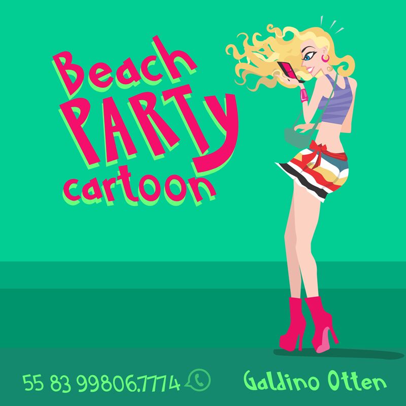 Beach Party Cartoon Schriftart