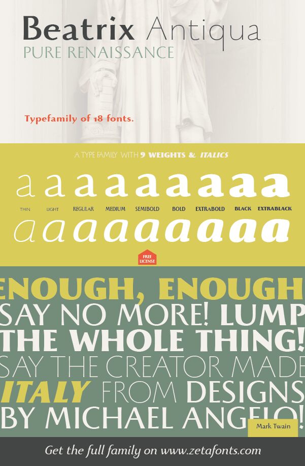 Beatrix Antiqua Carattere