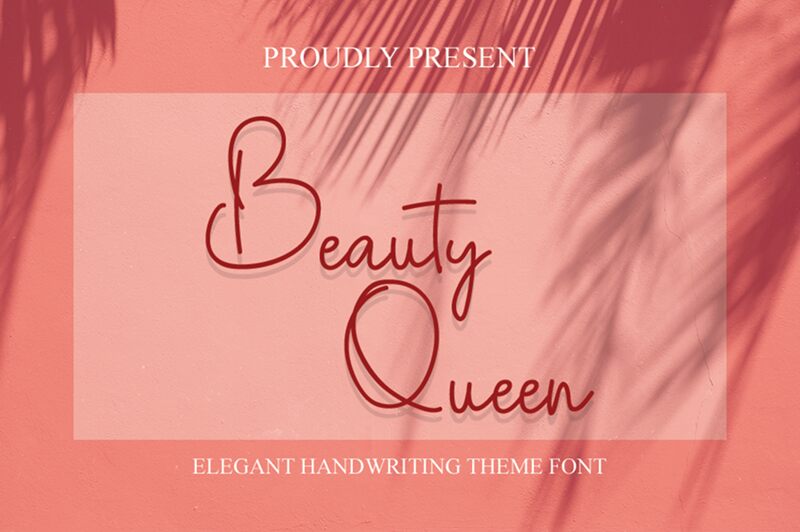 Prezentacja i próbka wizualna czcionki Beauty Queen