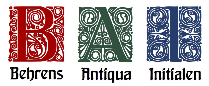Behrens Antiqua Initialen Carattere