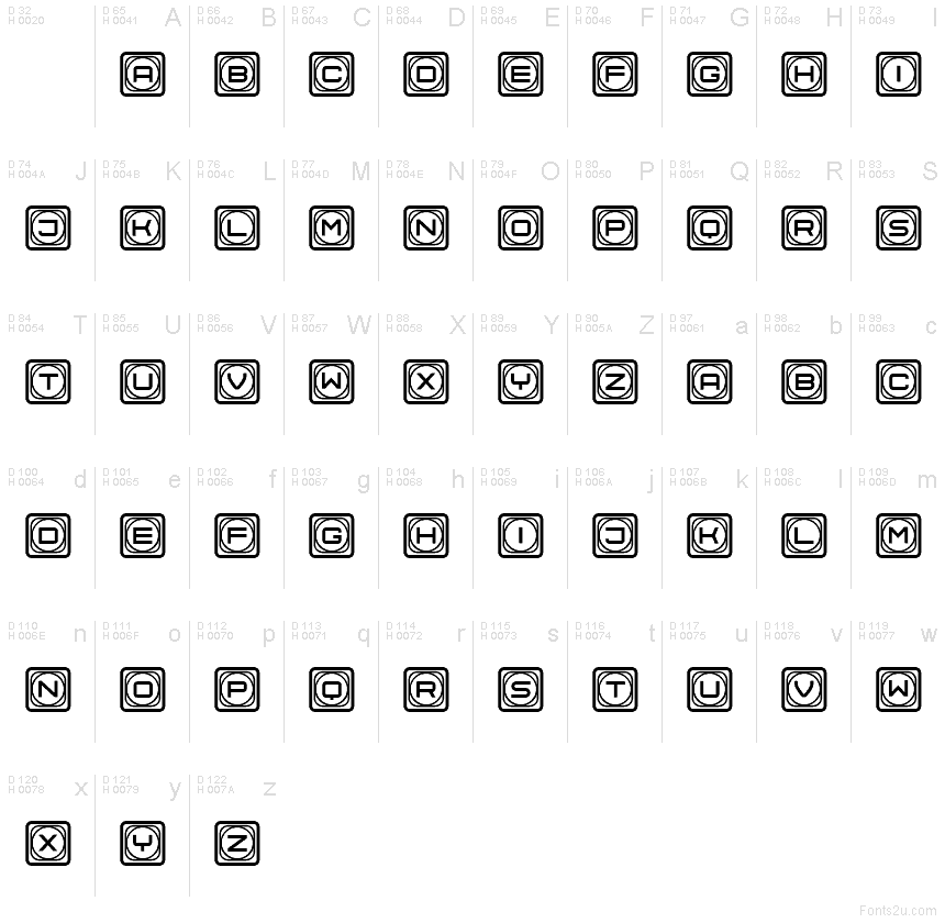 Basis-Lateinisch - Zeichentabelle