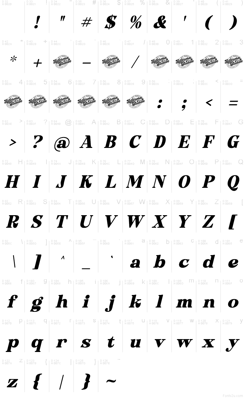 Basis-Lateinisch - Zeichentabelle