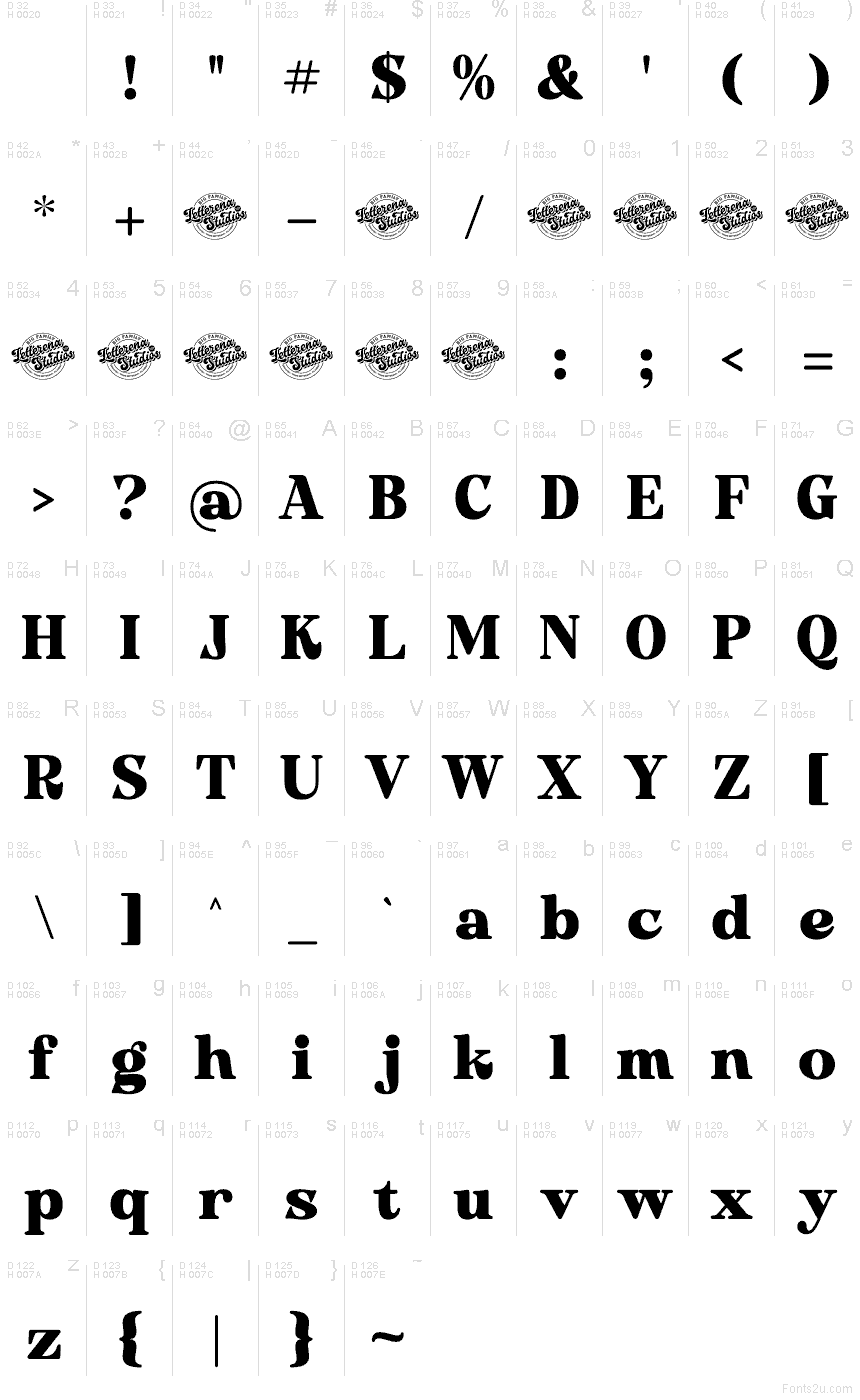 Basis-Lateinisch - Zeichentabelle