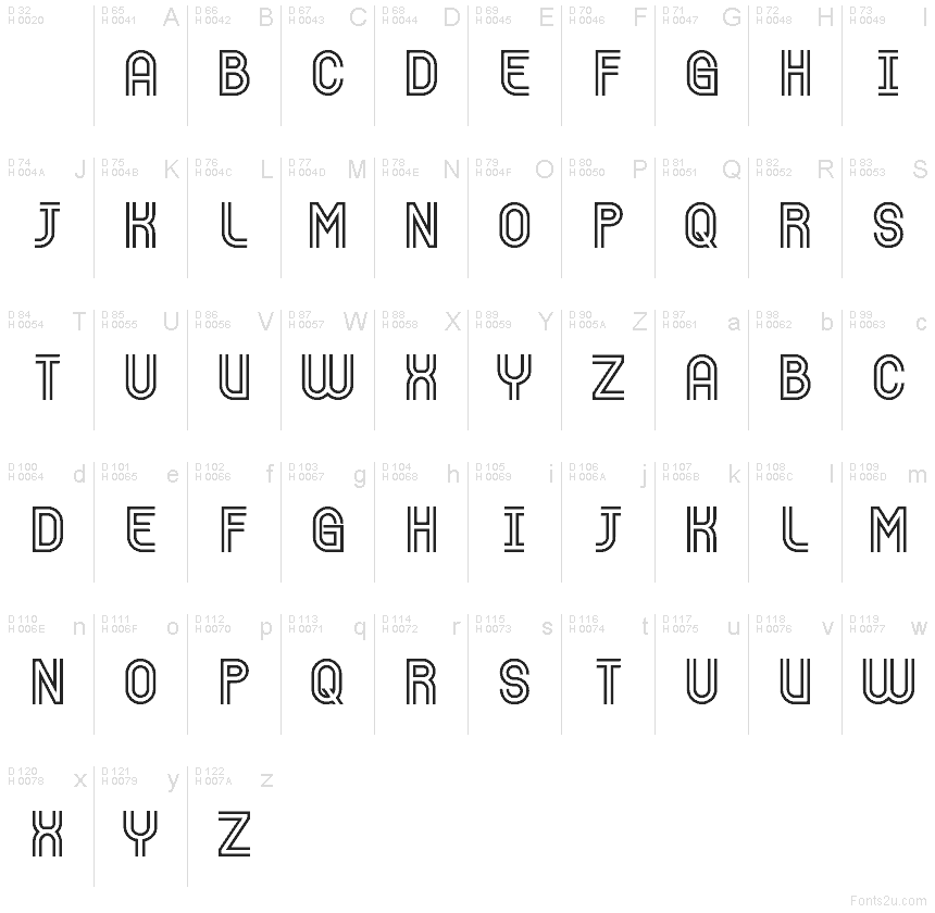 Latino di base - Mappa caratteri