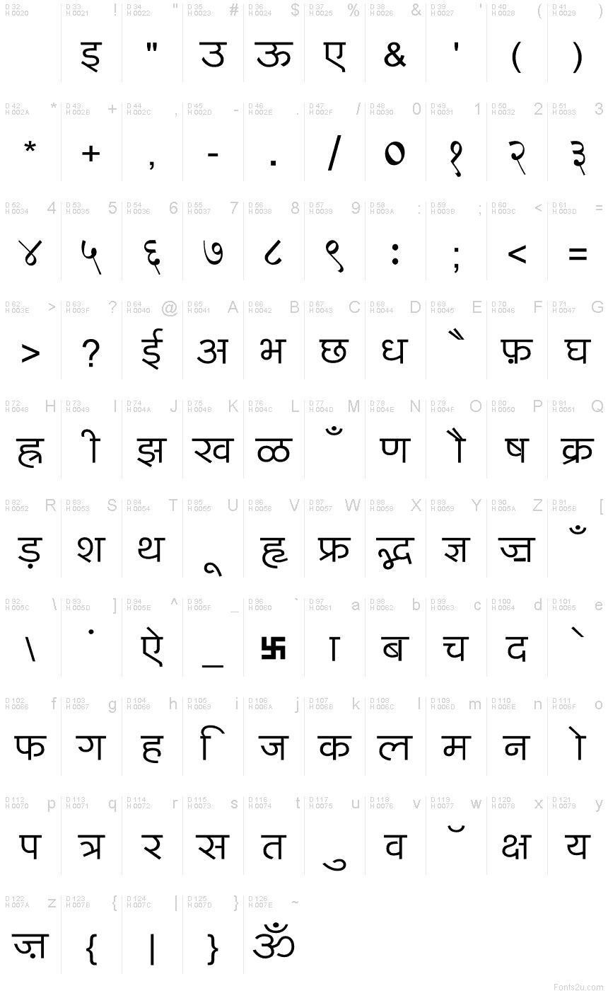 BharatVani Wide Font font | Fonts2u.com