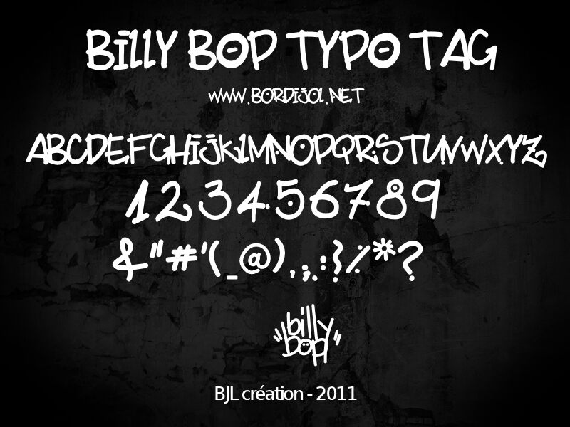 BillyBop_maj_tag Schriftart