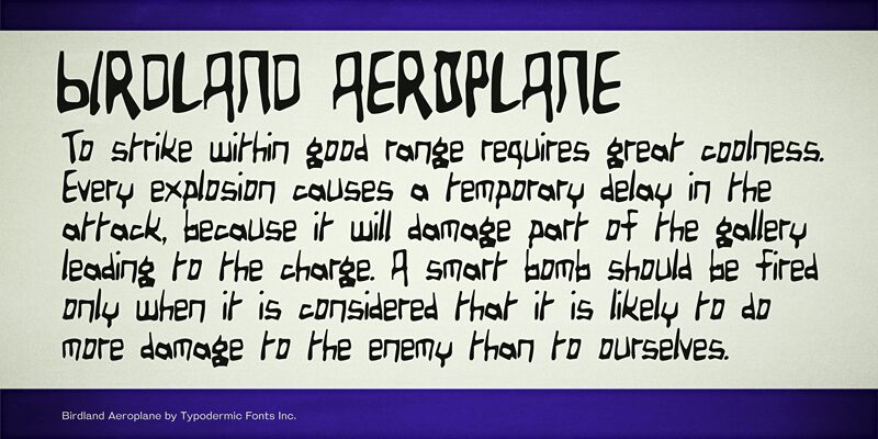 Birdland Aeroplane Czcionka