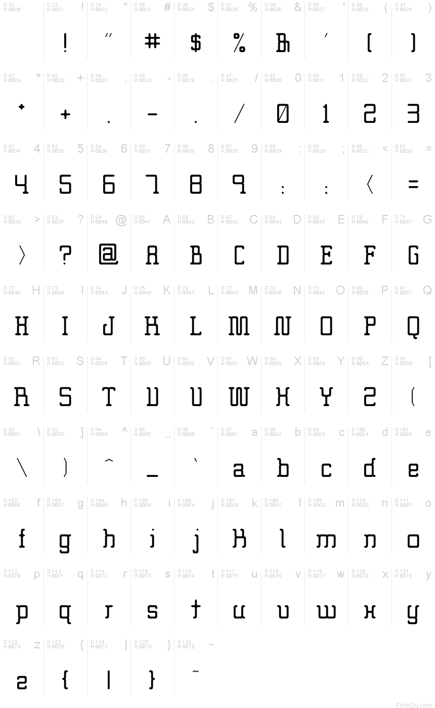 Latin de base - Table de caractères