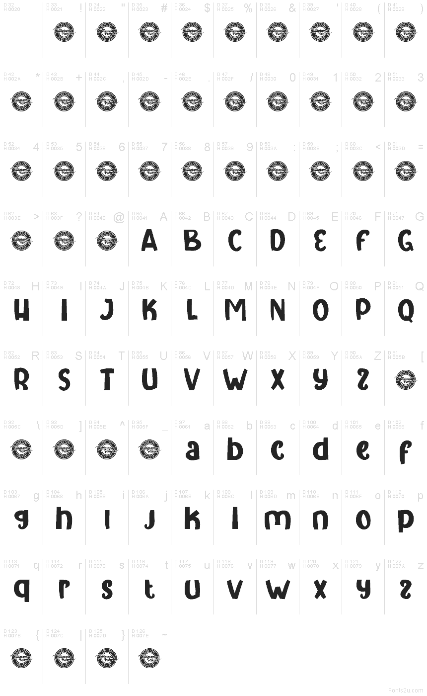 Basis-Lateinisch - Zeichentabelle