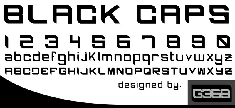 BLACK CAPS Czcionka