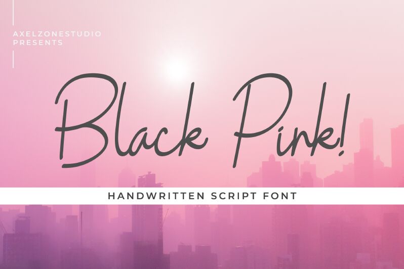 Black Pink Cursive الخط 