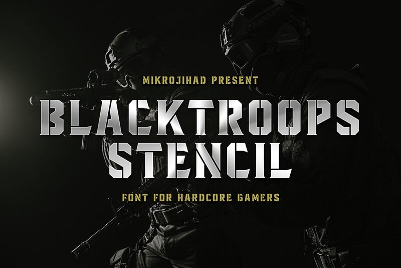 Blacktroops Stencil Czcionka