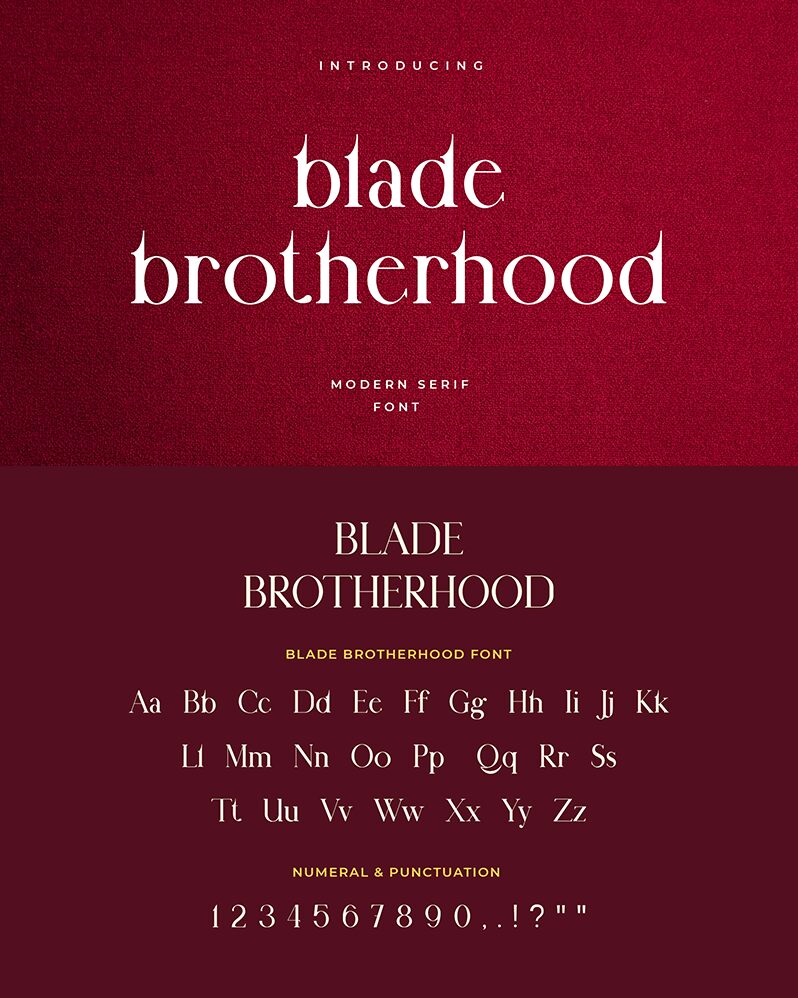 Blade Brotherhood Druh písma