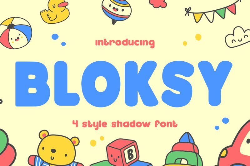 Bloksy One font presentation and specimen