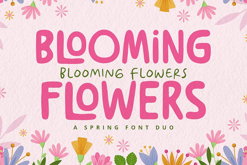 Blooming Flowers Druh písma