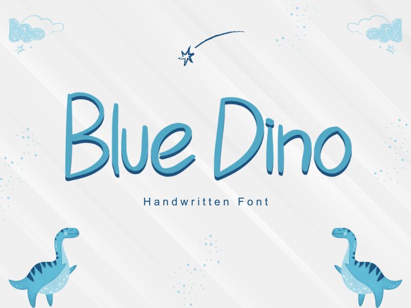 Blue Dino Schriftart