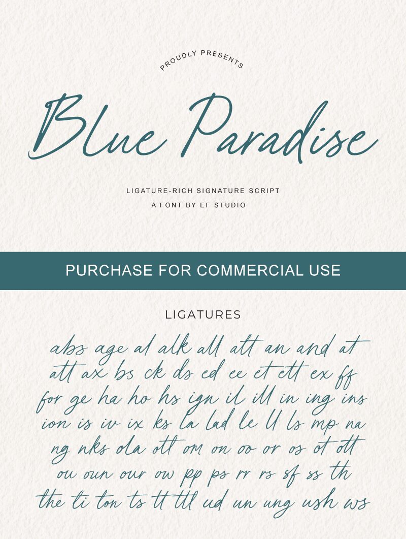 Blue Paradise Schriftart