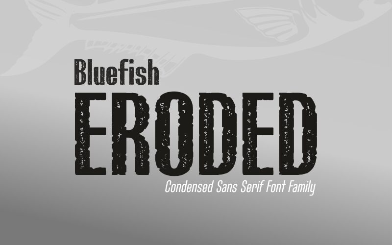 Bluefish ERODED Schriftart