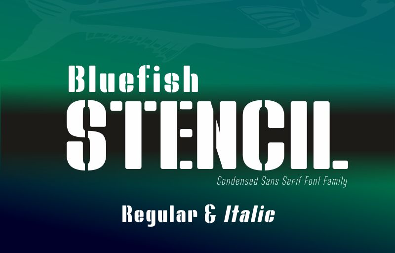 Bluefish STENCIL Schriftart