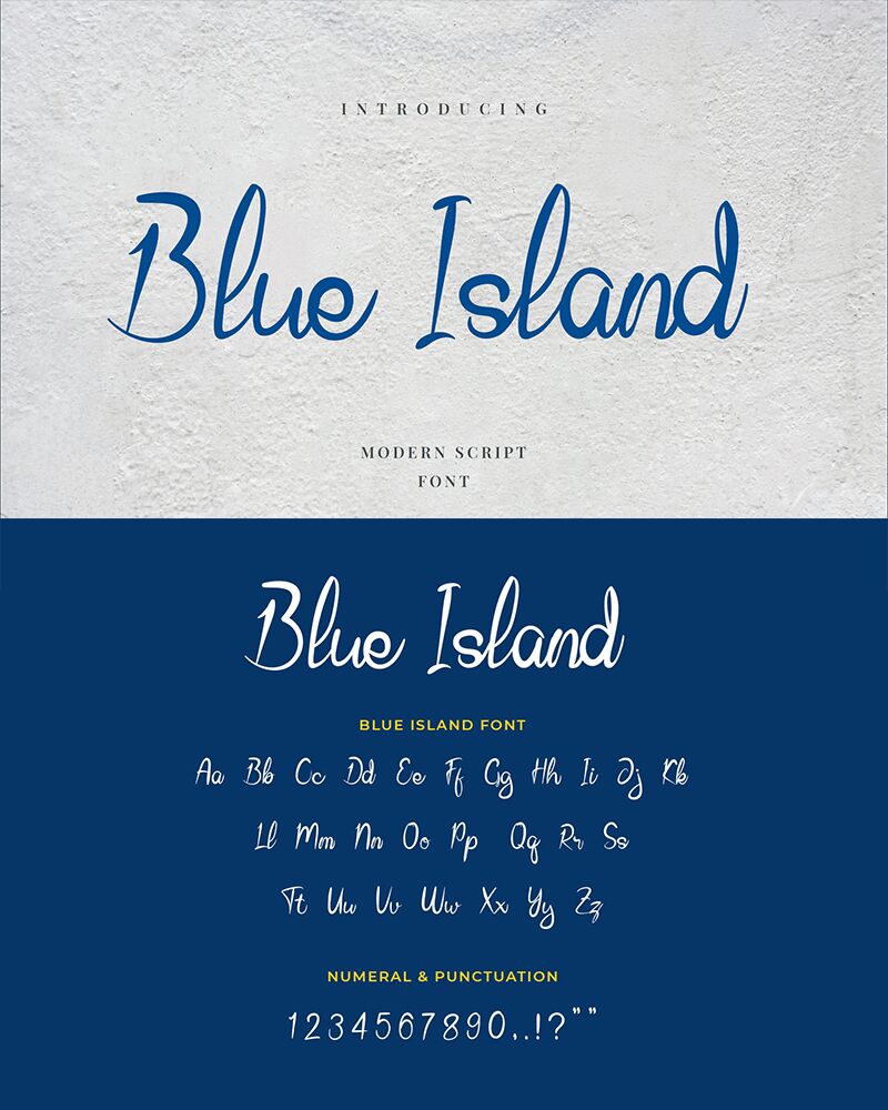 BlueIsland Druh písma