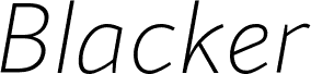 Blacker Sans Trial Extralight Italic
