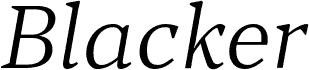 Blacker Text Light Italic