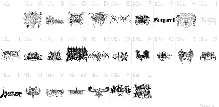 black metal font