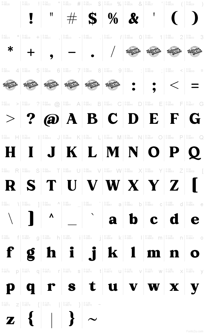 Basic Latin - charmap