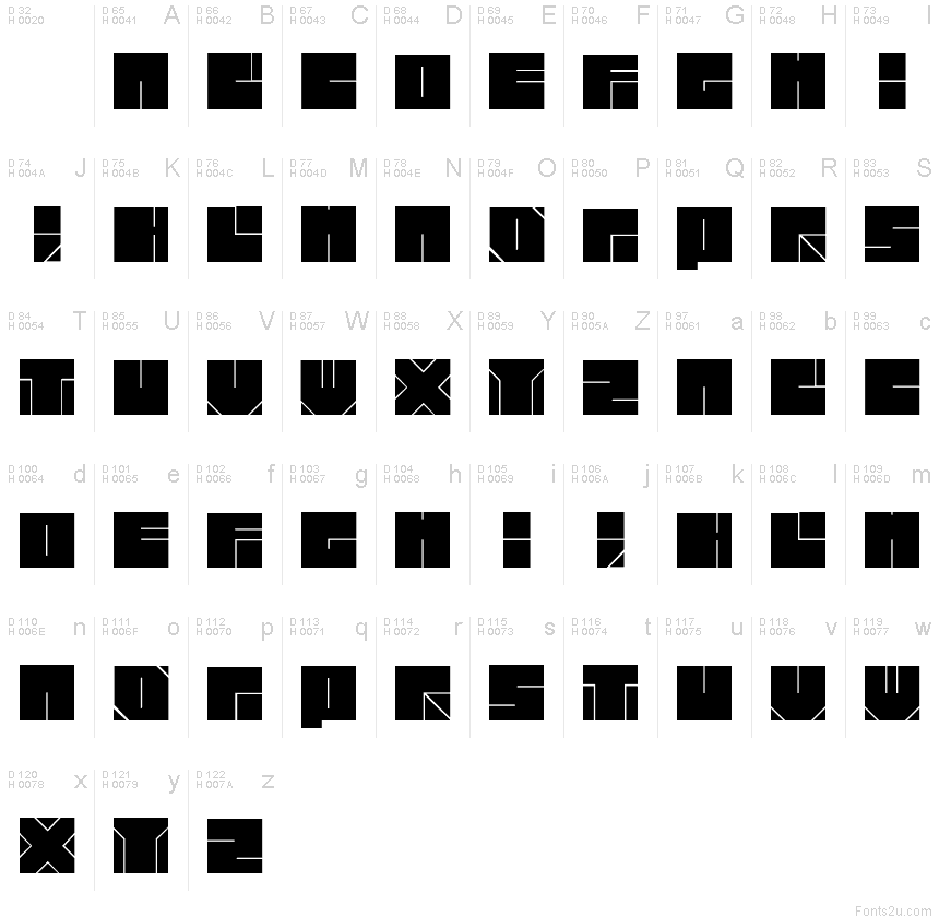 Basis-Lateinisch - Zeichentabelle