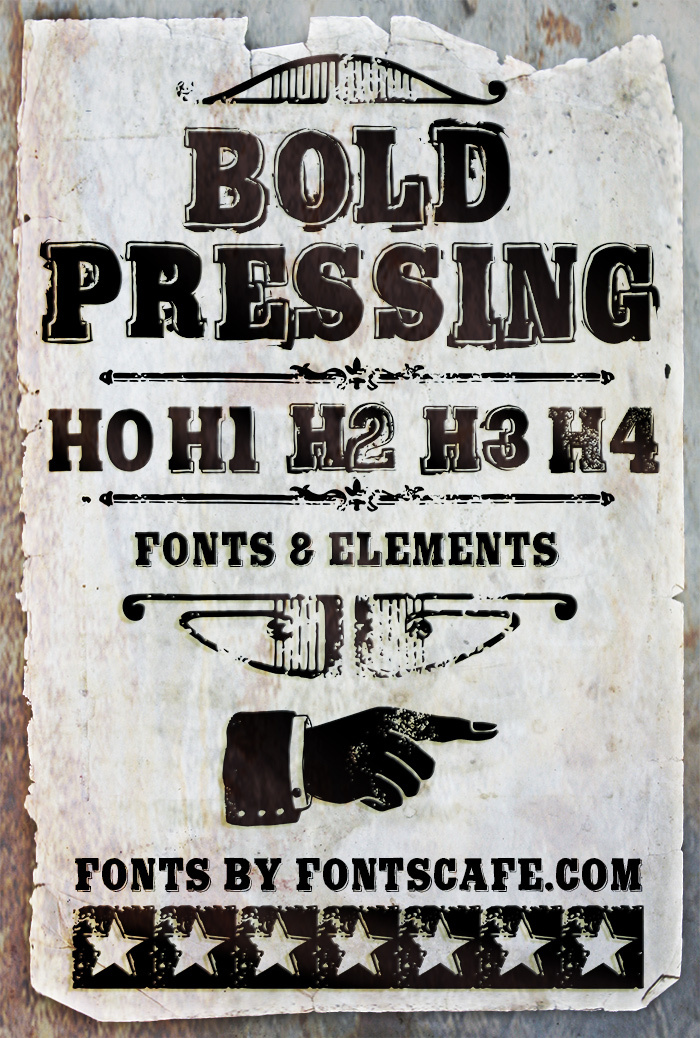 Bold Pressing H3 Schriftart