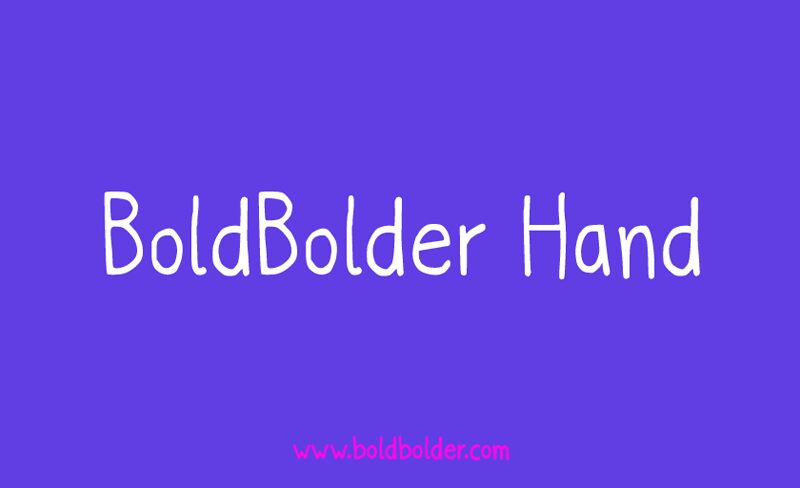 Boldbolder Hand Czcionka