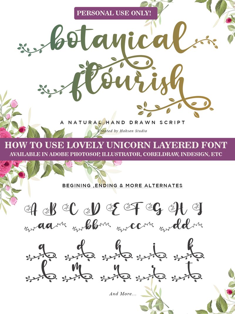 Botanical Flourish Carattere