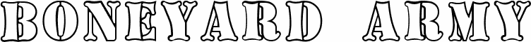 Preview of the Boneyard Army font