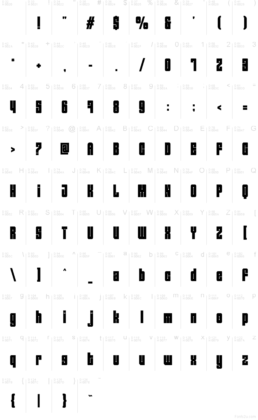 Basis-Lateinisch - Zeichentabelle