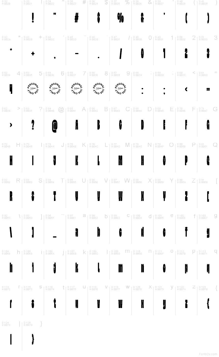 Basic Latin - charmap