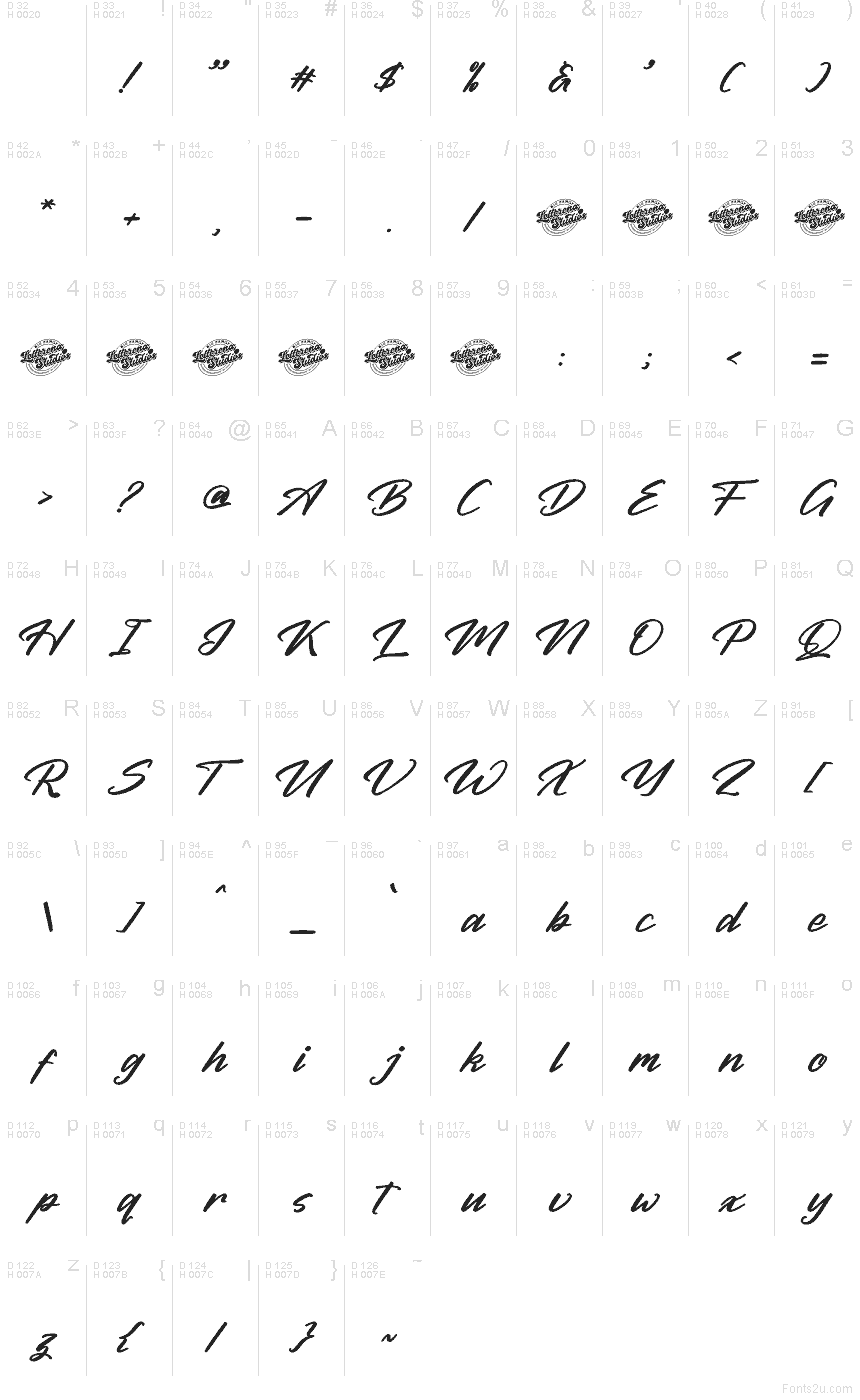 Basic Latin - charmap