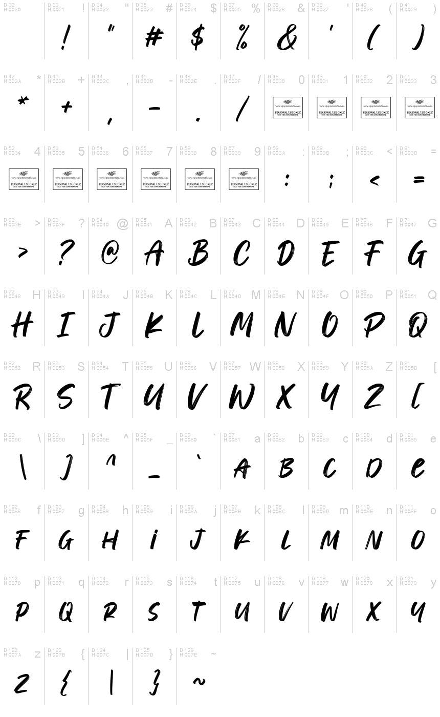Latin de base - Table de caractères