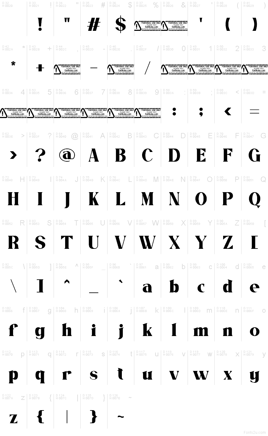 Basic Latin - charmap