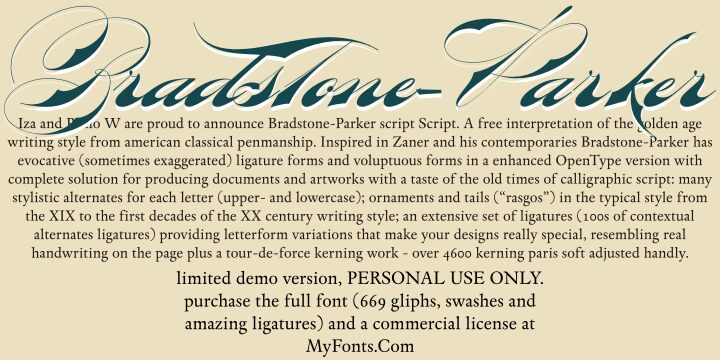 Bradstone-Parker Script Schriftart