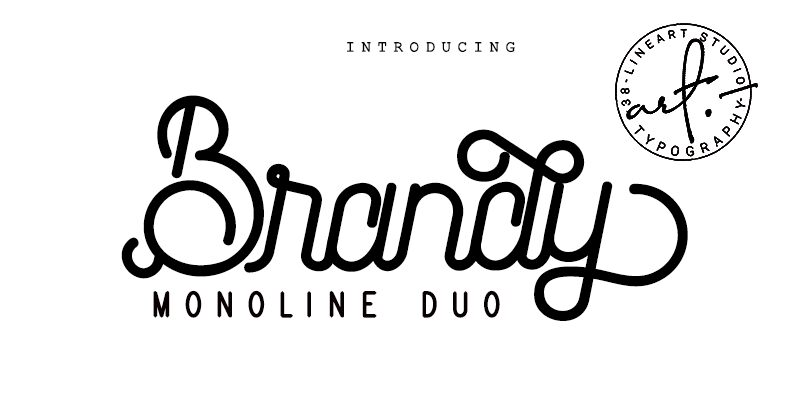 Brandy mono typeface Czcionka