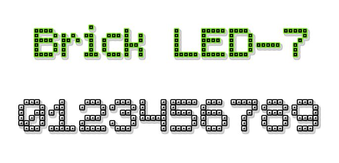 Brick LED-7 Czcionka