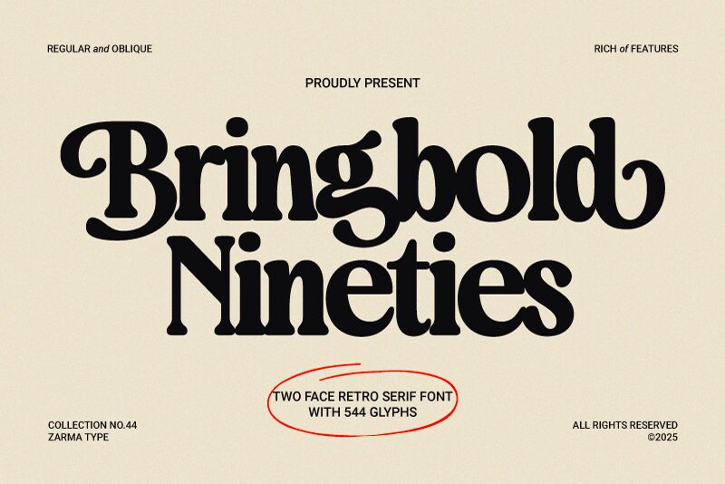 Bringbold Nineties Demo — Font presentation
