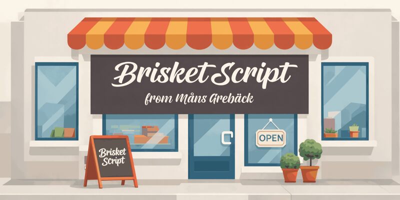 Brisket Script PERSONAL USE Regular — Presentazione del carattere
