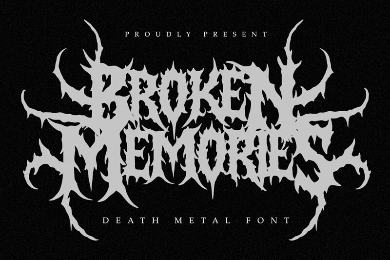 Broken Memories Regular — Prezentace písma
