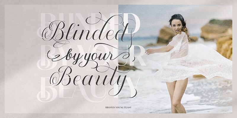 Broted Young plant script Schriftart