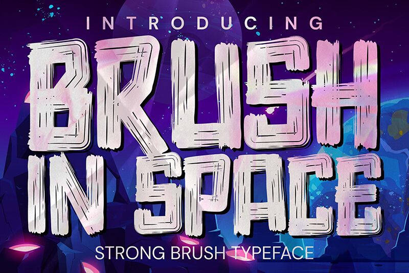 brush in space Schriftart