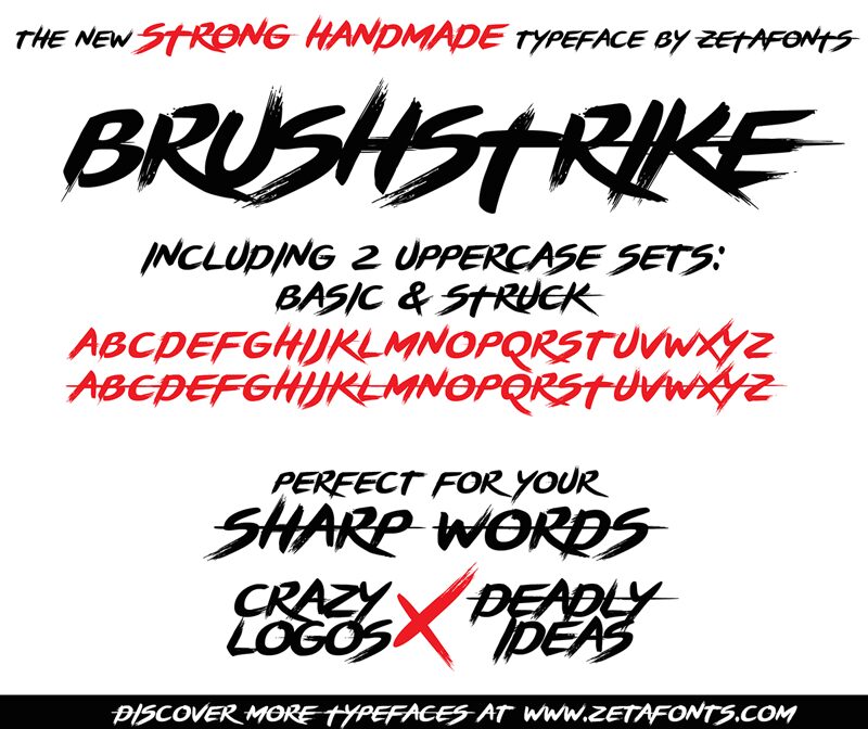 BRUSHSTRIKE Czcionka